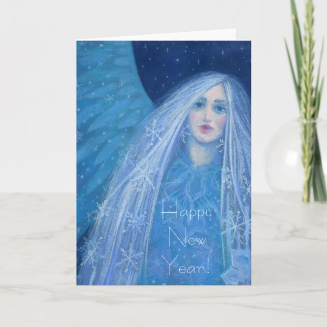 Tarjeta Festiva Metelitsa Chica de nieve Snegurochka Navidades Ang (Anverso)