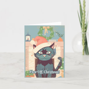 Tarjeta Festiva Mew Off Navidades Black Cat Anti Navidades