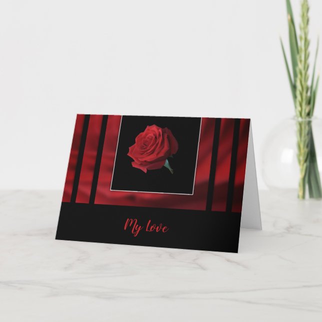 Tarjeta Festiva Mi amor tradicional rosa rojo Valentín (Anverso)