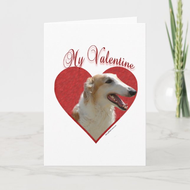 Tarjeta Festiva Mi Borzoi Valentine (Anverso)