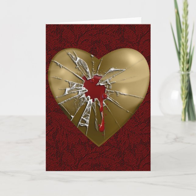 Tarjeta Festiva Mi corazón destrozado (Anverso)