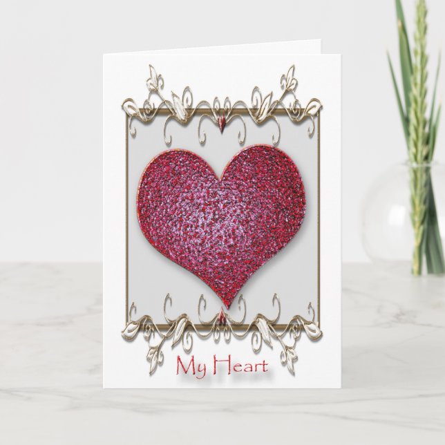 Tarjeta Festiva Mi corazón pertenece a usted amor (Anverso)