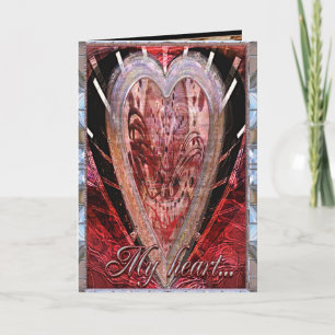 Tarjeta Festiva Mi corazón semi brillante San Valentín