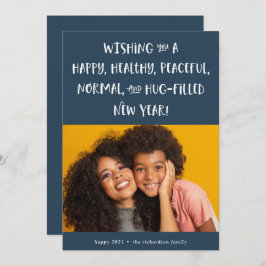 Tarjeta Festiva Mi deseo para 2021 | Foto Feliz Año Nuevo Azul