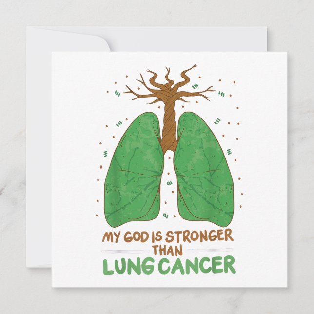 Tarjeta Festiva Mi Dios Es Más Fuerte Que El Cáncer De Pulmón (Anverso)