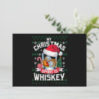 Mi espíritu navideño es suéter feo de whisky Navid