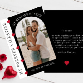 Tarjeta Festiva Mi esposo de San Valentín foto moderna y elegante