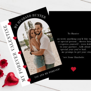 Tarjeta Festiva Mi esposo de San Valentín foto moderna y elegante