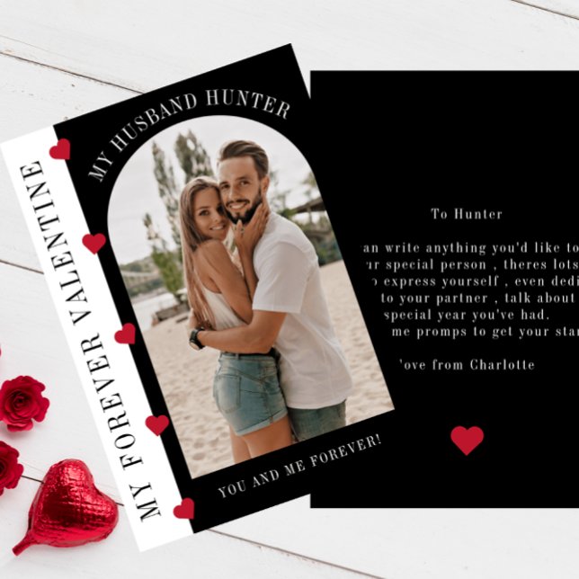 Tarjeta Festiva Mi esposo de San Valentín foto moderna y elegante (Subido por el creador)
