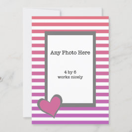 Tarjeta Festiva Mi foto y un corazón rosado en San Valentín