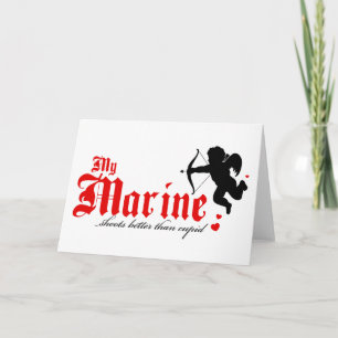 Tarjeta Festiva Mi infante de marina tira mejor que Cupid