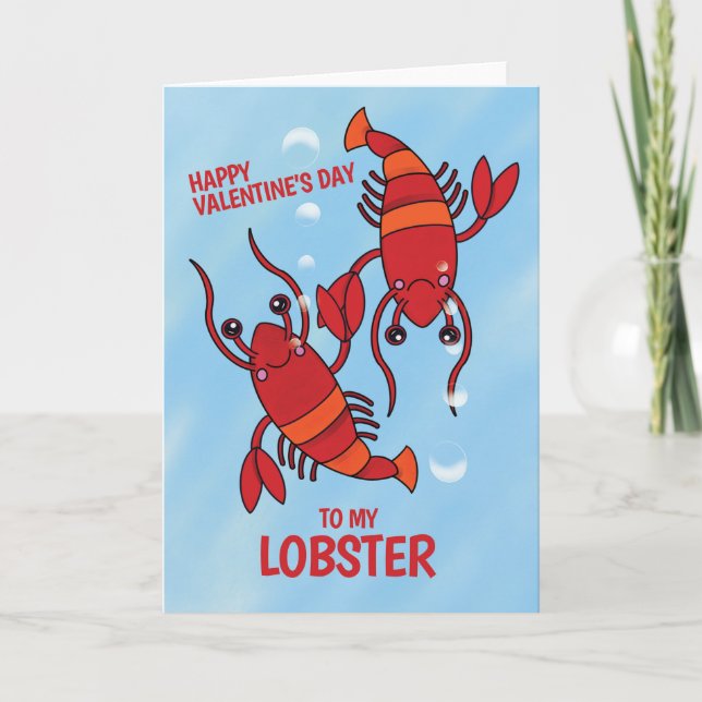 Tarjeta Festiva Mi Lobster " Feliz Día de San Valentín" (Anverso)