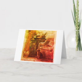 Tarjeta Festiva Mi lugar feliz: libros. pájaros. el perro