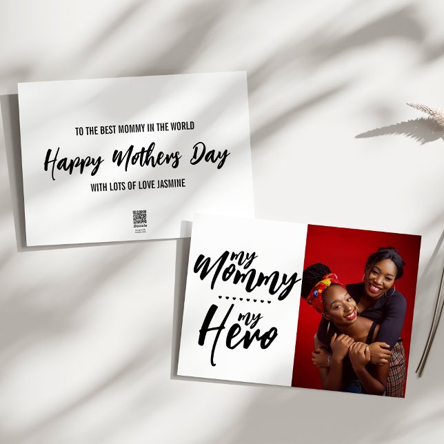 Tarjeta Festiva Mi mamá mi héroe | Día de la Madre fotográfico (Subido por el creador)