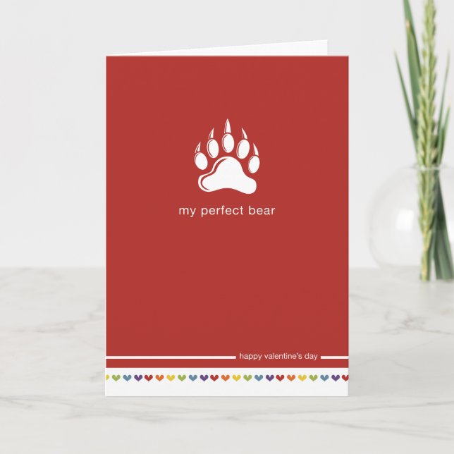 Tarjeta Festiva Mi oso perfecto - el día de San Valentín gay (Anverso)
