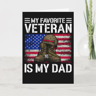 Tarjeta Festiva Mi papá es mi veterano favorito Regalo para el Día
