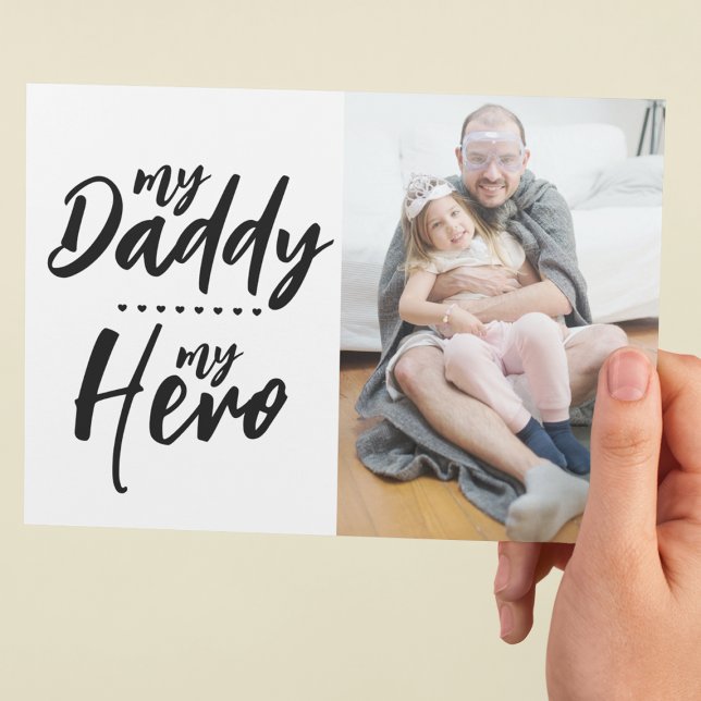 Tarjeta Festiva Mi papá mi héroe | Día de los Padres Fotográficos (Subido por el creador)