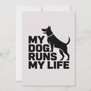 Tarjeta Festiva Mi Perro Dirige Mi Vida Arte De Cita Minimalista D
