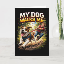 Tarjeta Festiva Mi perro me pasea