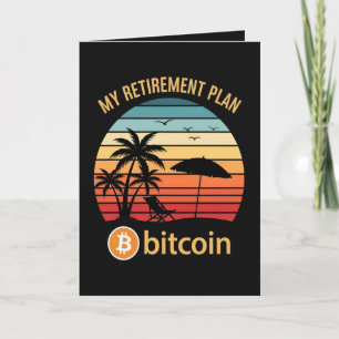 Tarjeta Festiva Mi Plan de Jubilación Bitcoin Playa Atardecer