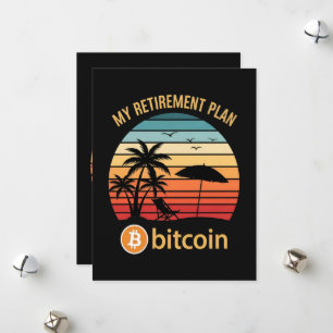 Tarjeta Festiva Mi Plan de Jubilación Bitcoin Playa Atardecer