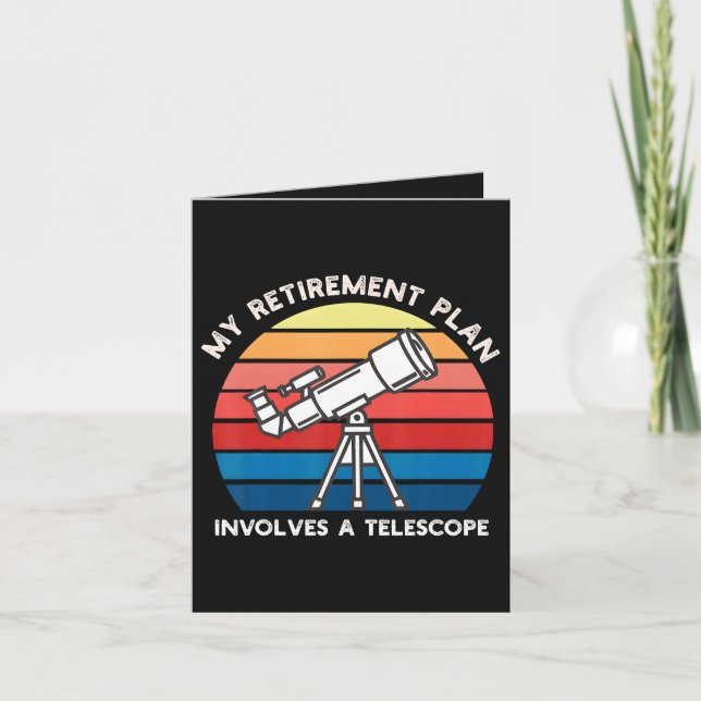 Tarjeta Festiva Mi plan de retiro implica un telescopio (Anverso)