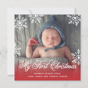 Tarjeta Festiva Mi primer guión de copo de nieve de Navidad, foto