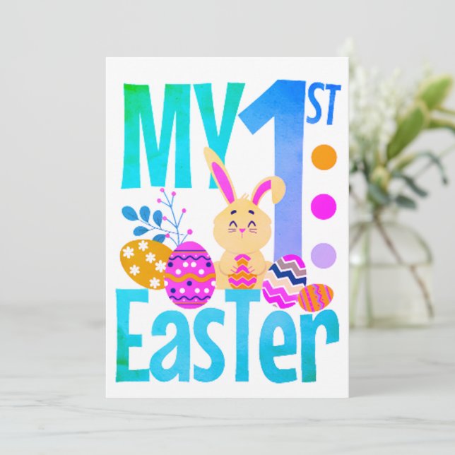 Tarjeta Festiva Mi primera Pascua (Anverso de pie)