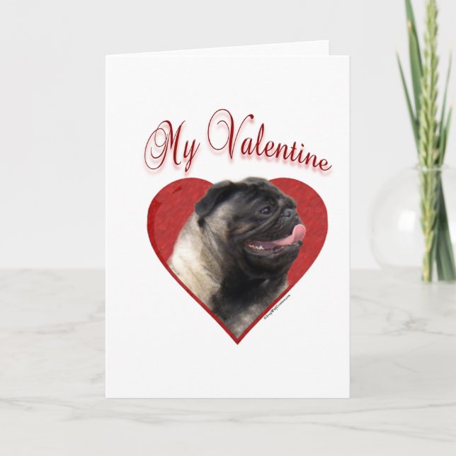 Tarjeta Festiva Mi Pug San Valentín (Anverso)