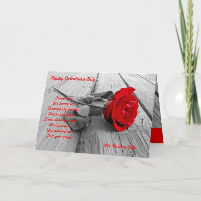 Tarjeta Festiva Mi querida esposa el día de San Valentín (Anverso)