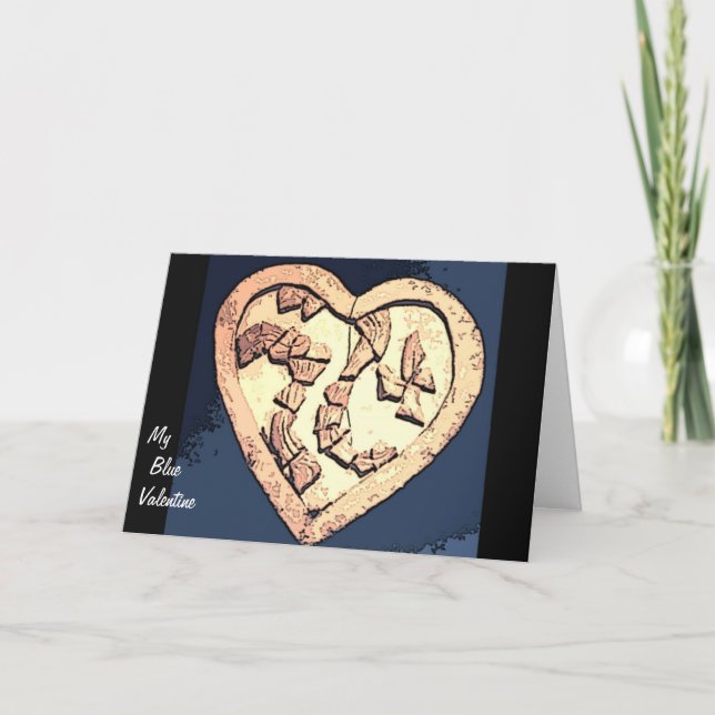 Tarjeta Festiva Mi San Valentín azul (Anverso)