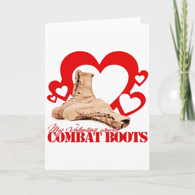 Tarjeta Festiva Mi San Valentín lleva botas de combate (Anverso)