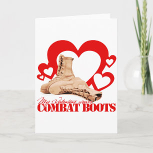 Tarjeta Festiva Mi San Valentín lleva botas de combate