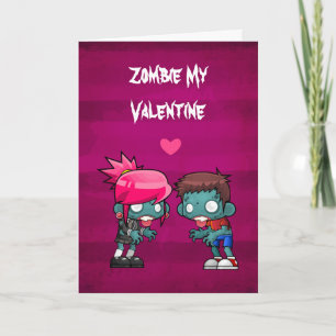 Tarjeta Festiva Mi San Valentín Zombie Creepy Cute