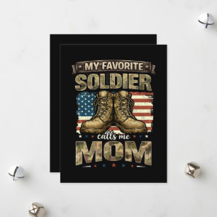 Tarjeta Festiva Mi soldado favorito me llama mamá