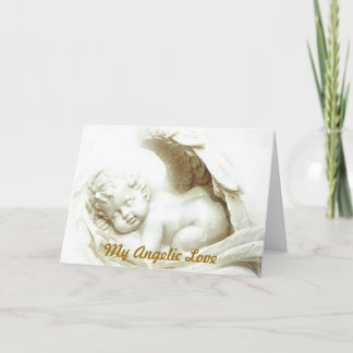 Tarjeta Festiva Mi Tarjeta-Personalizar angelical del saludo del