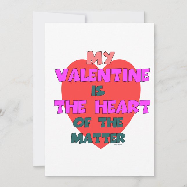 TARJETA FESTIVA MI VALENTÍA ES EL CORAZÓN DEL ASUNTO (Anverso)