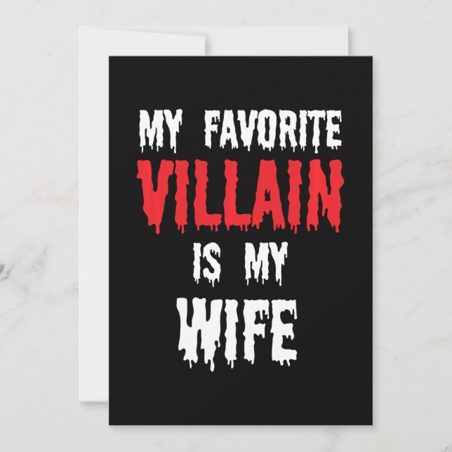 Tarjeta Festiva Mi Villain Favorito Es Mi Esposa Regalo Hombres De (Anverso)