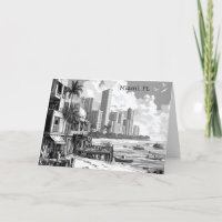 Miami FL personalizada en blanco y negro