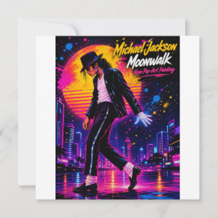 Tarjeta Festiva Michael Jackson Moonwalk Rey del Pop Tributo Retro