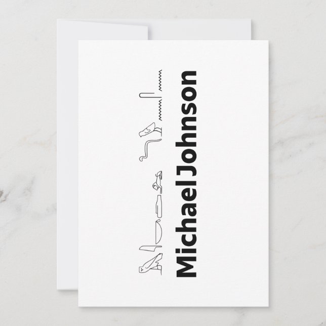 Tarjeta Festiva Michael Johnson Name with Hieroglyphs Art (Anverso)