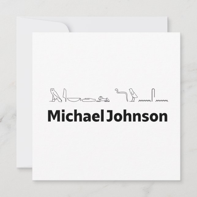 Tarjeta Festiva Michael Johnson Name with Hieroglyphs Art (Anverso)