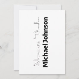 Tarjeta Festiva Michael Johnson Nombre con Arte de Jeroglíficos