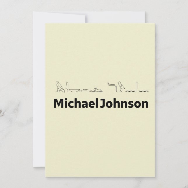 Tarjeta Festiva Michael Johnson Traducido a Jeroglíficos (Anverso)