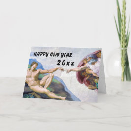 Tarjeta Festiva Michelangelo - Feliz Año Nuevo / Creación de Adán