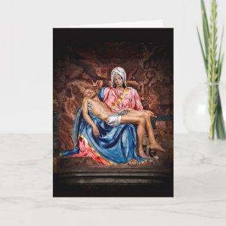Tarjeta Festiva MICHELANGELO PIETA (reelaborado)