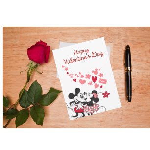 Tarjeta Festiva Mickey and Minnie Valentine