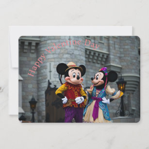 Tarjeta Festiva Mickey y Minnie El día de San Valentín