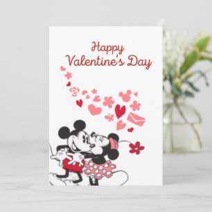 Tarjeta Festiva Mickey y Minnie Valentine