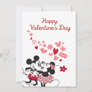 Tarjeta Festiva Mickey y Minnie Valentine